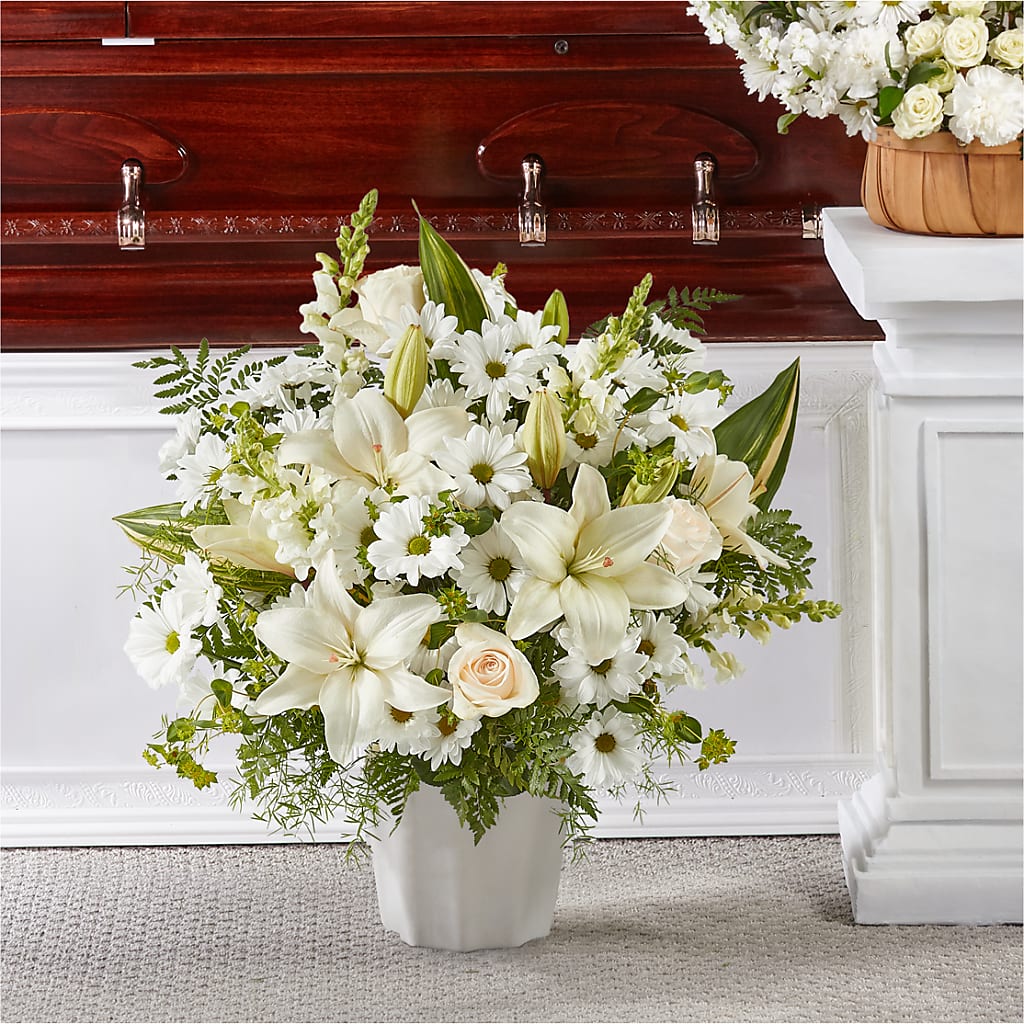 Thoughts of Tranquility Floor Basket – Flora Ventures Llc, Newmarket NH