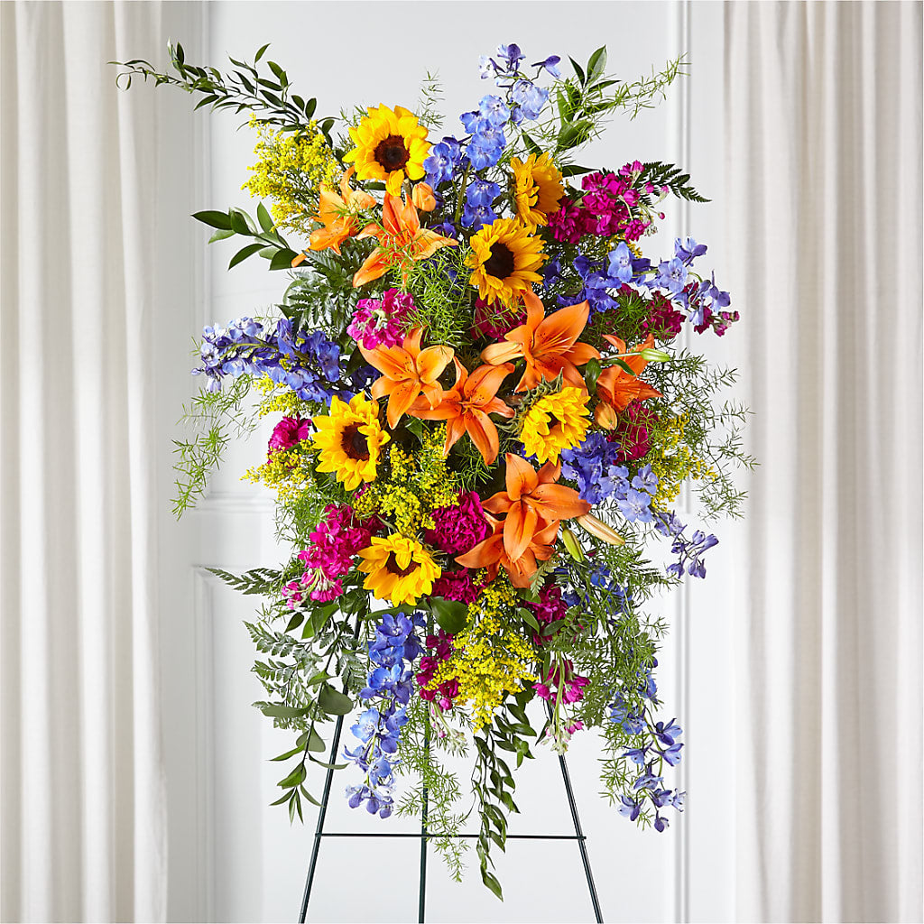 Sunlit Memories Standing Spray (Standard) – Flora Ventures Llc, Newmarket NH