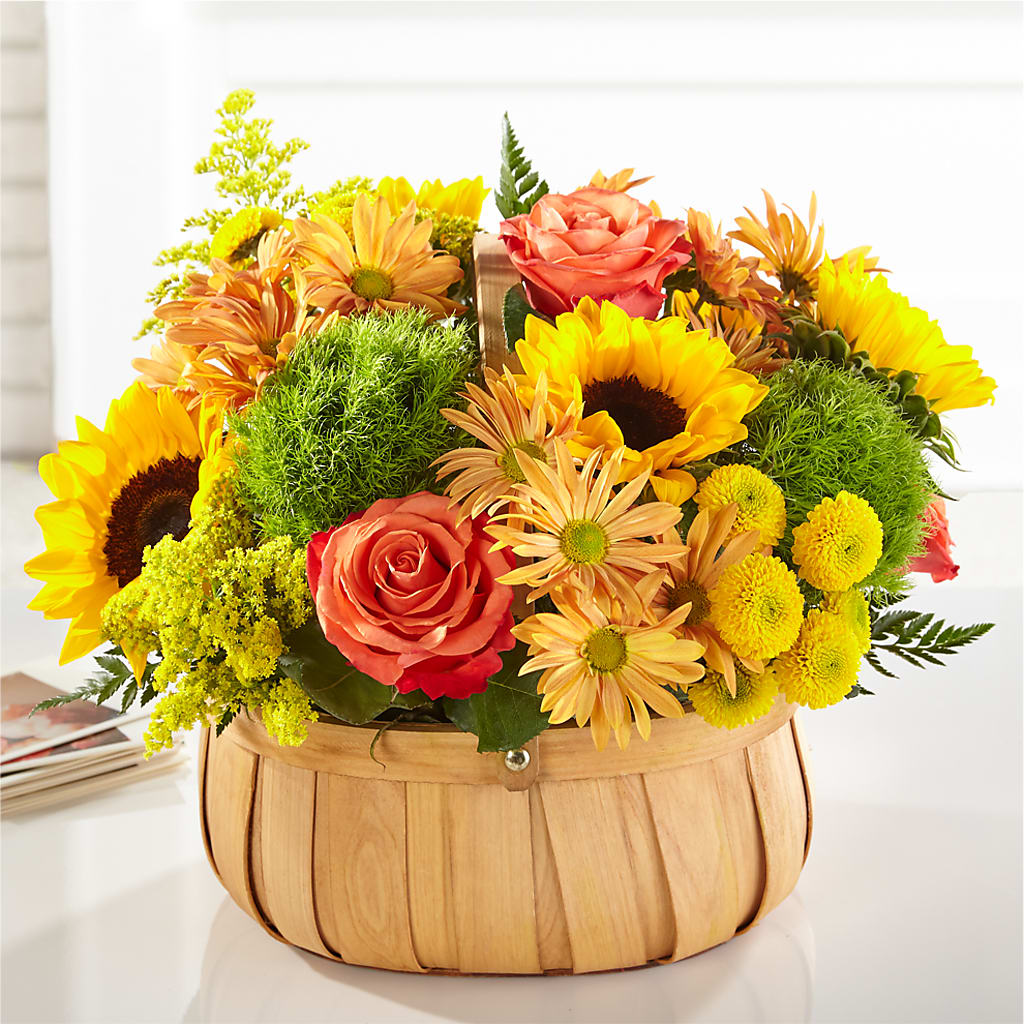 Harvest Sunflower Basket – Flora Ventures Llc, Newmarket NH