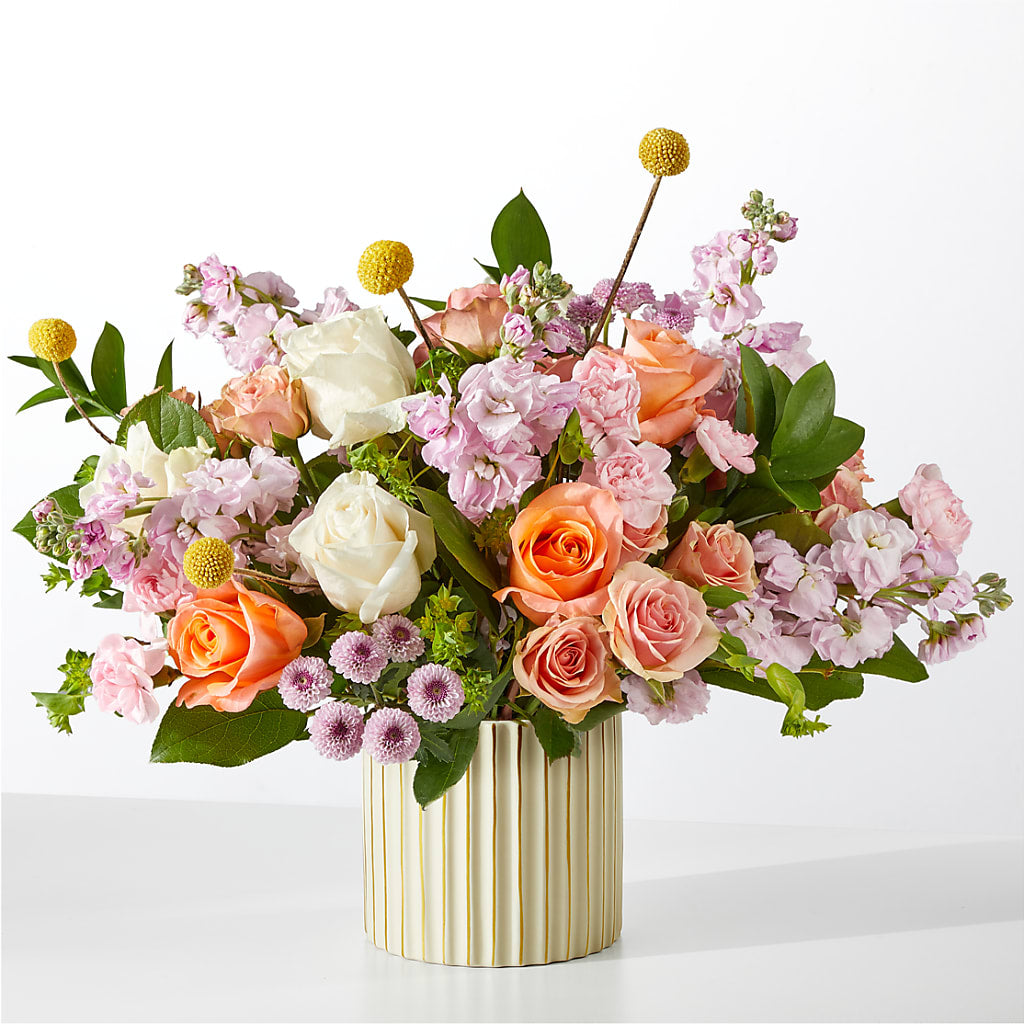 French Market Bouquet with Ivory Vase – Flora Ventures Llc, Newmarket NH