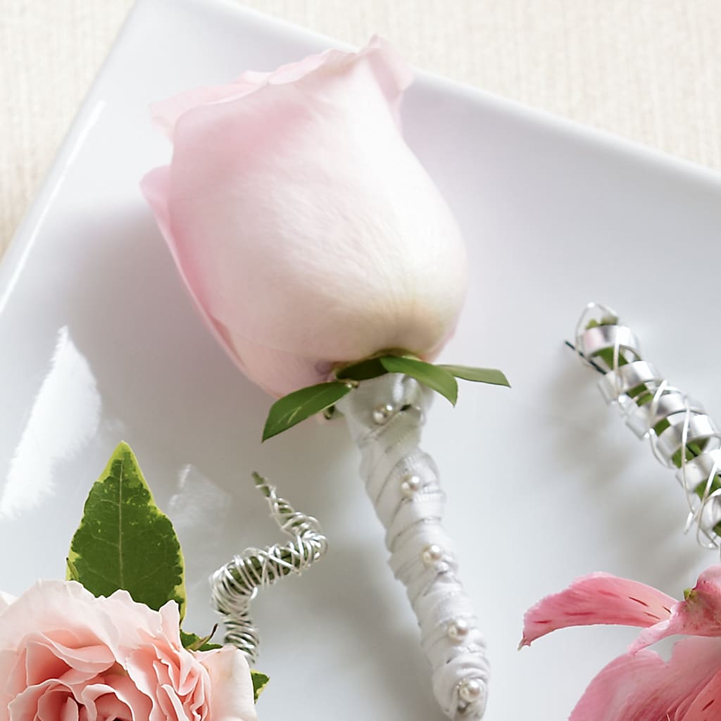 Pink Rose Boutonniere – Flora Ventures Llc, Newmarket NH