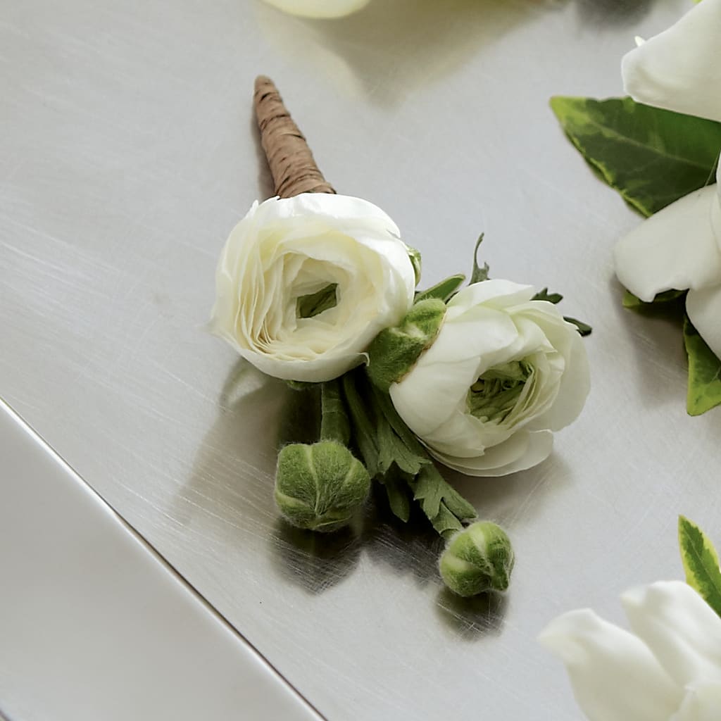 White Ranunculus Boutonniere – Flora Ventures Llc, Newmarket NH
