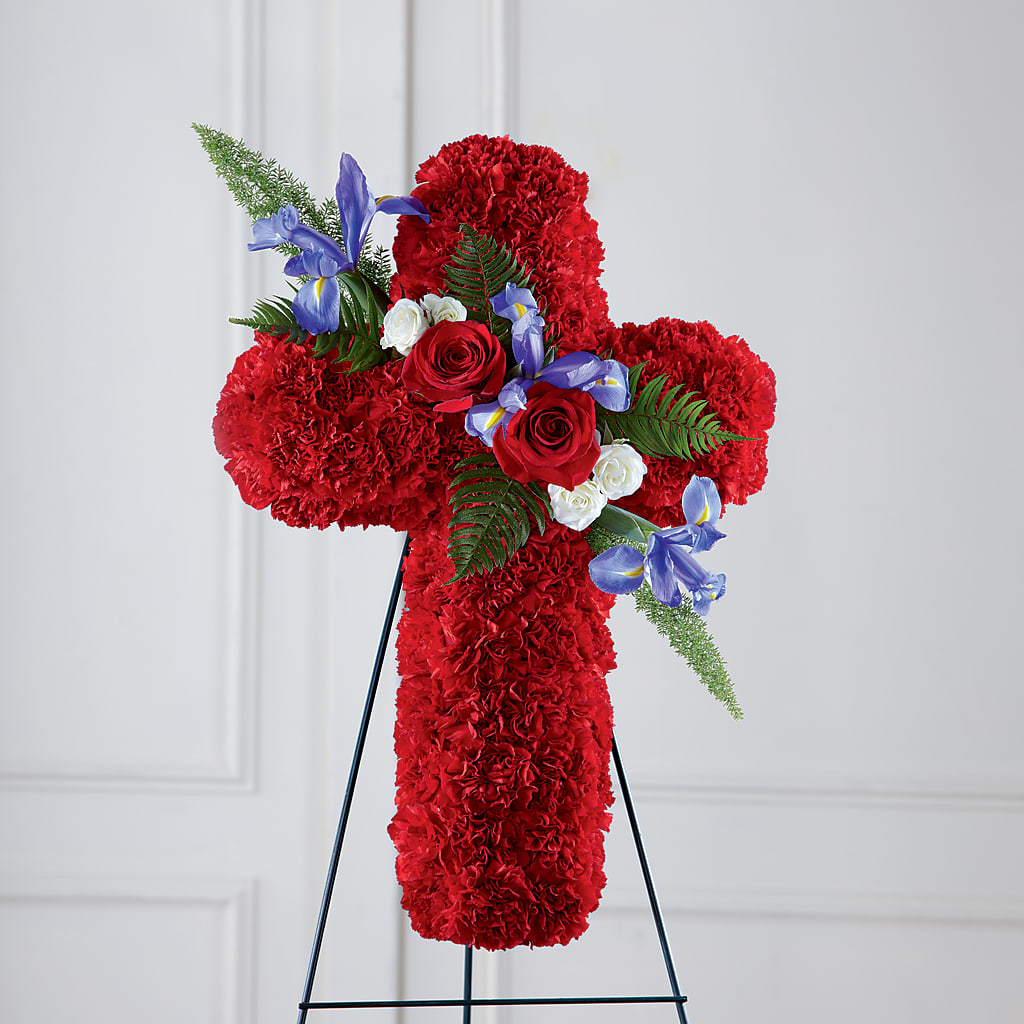 Faithful Hero Floral Cross –  Flora Ventures Llc, Newmarket NH