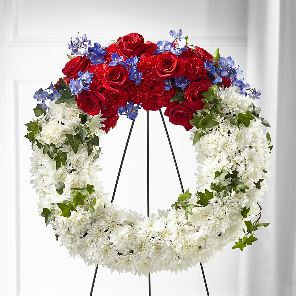 Patriotic Passion Wreath –  Flora Ventures Llc, Newmarket NH