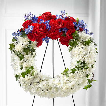 Patriotic Passion Wreath –  Flora Ventures Llc, Newmarket NH