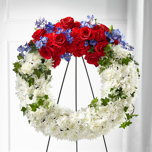 Patriotic Passion Wreath –  Flora Ventures Llc, Newmarket NH