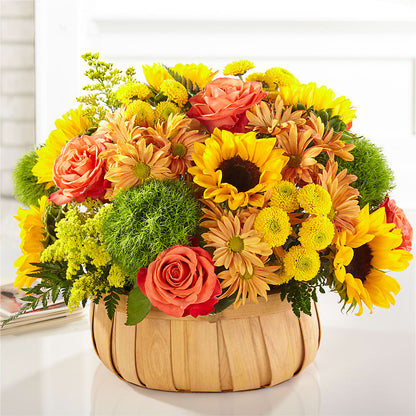 Harvest Sunflower Basket –  Flora Ventures Llc, Newmarket NH