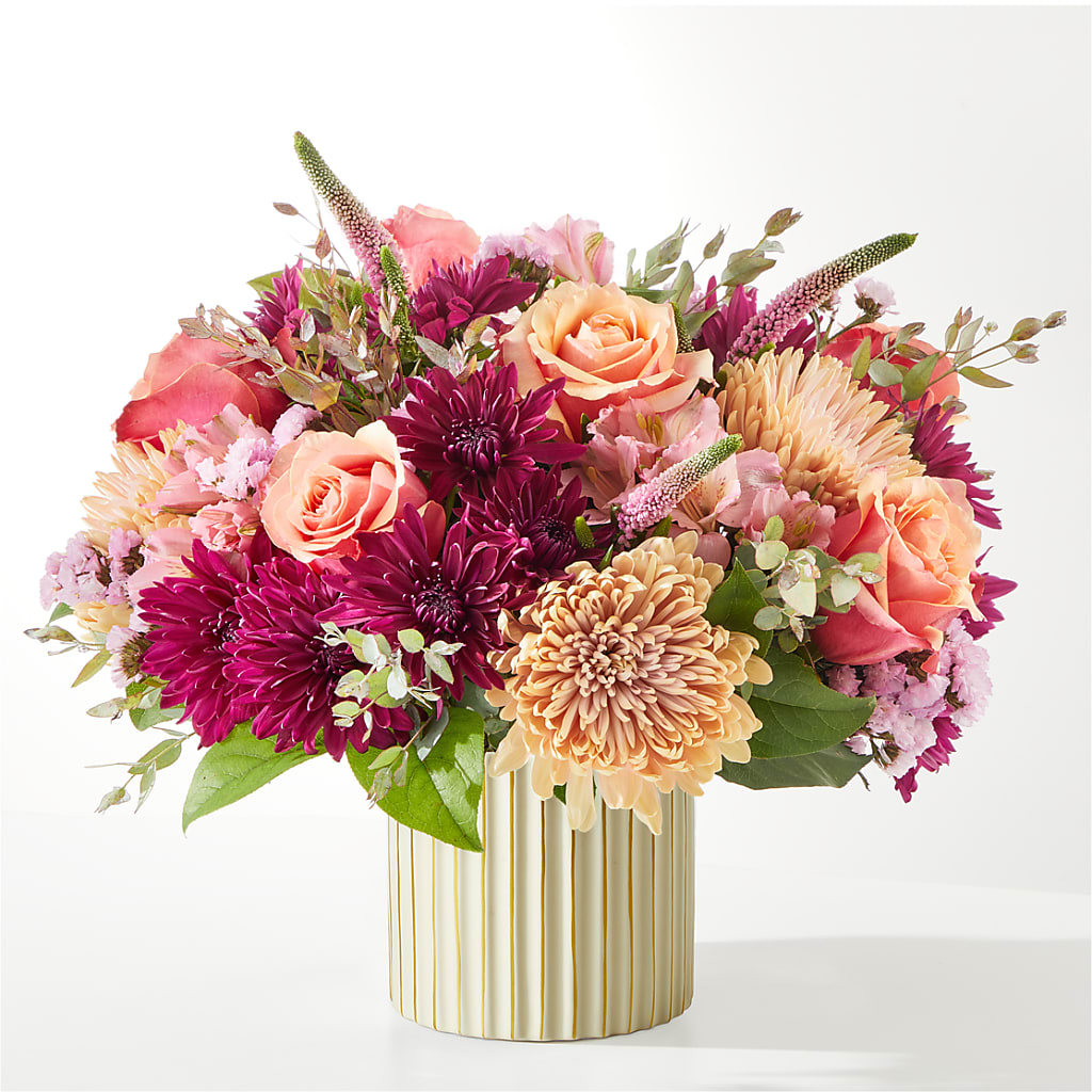 Berry Cobbler Bouquet with Ivory Vase –  Flora Ventures Llc, Newmarket NH