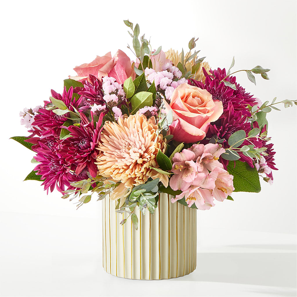 Berry Cobbler Bouquet with Ivory Vase –  Flora Ventures Llc, Newmarket NH
