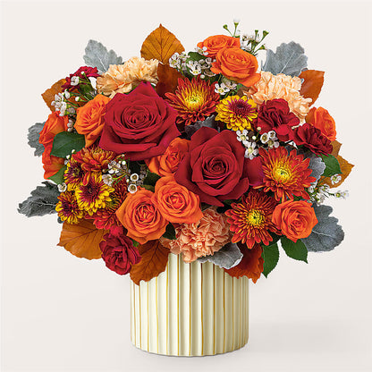 Merlot Bouquet with Ivory Vase –  Flora Ventures Llc, Newmarket NH
