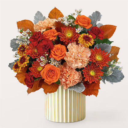 Merlot Bouquet with Ivory Vase –  Flora Ventures Llc, Newmarket NH