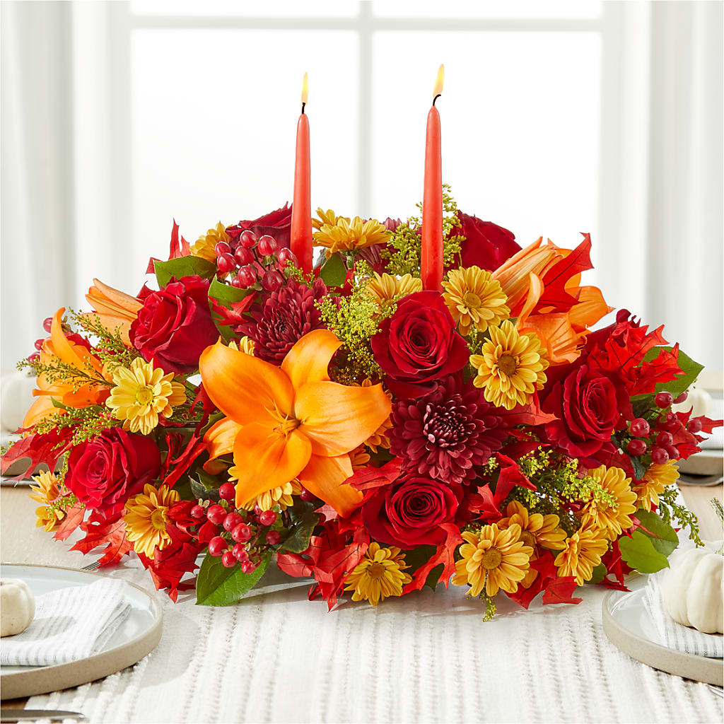 Autumn's Embrace Centerpiece –  Flora Ventures Llc, Newmarket NH