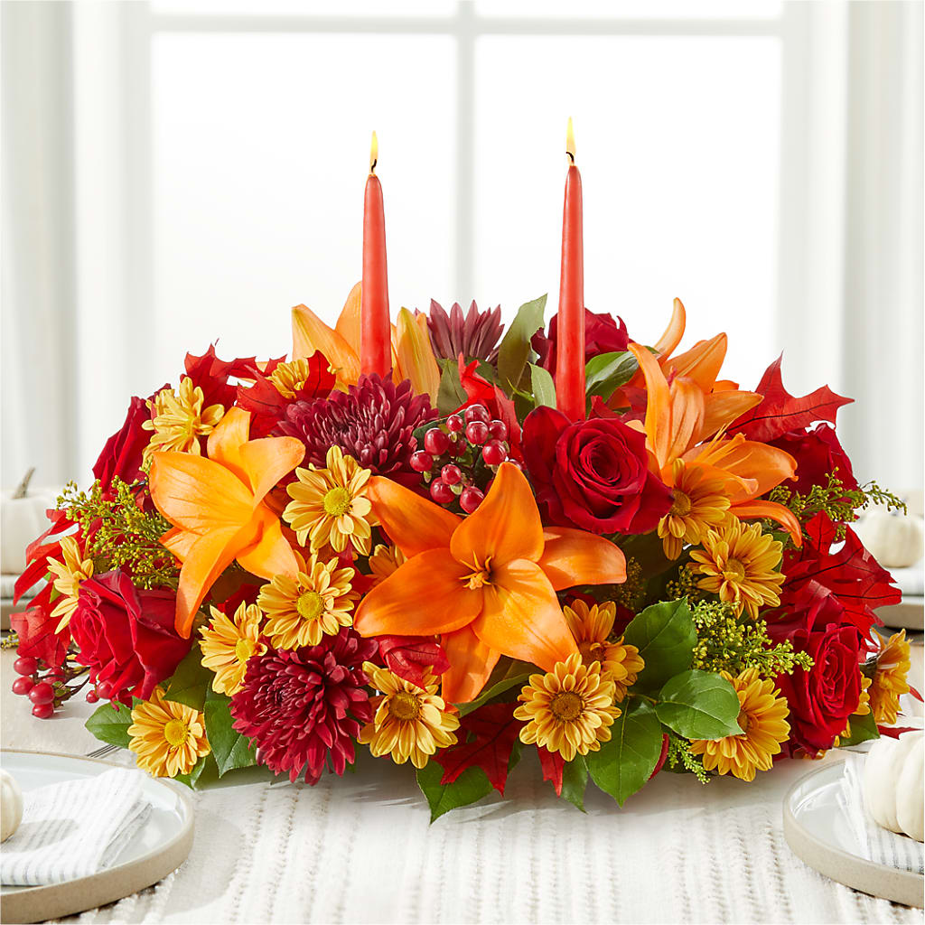 Autumn's Embrace Centerpiece –  Flora Ventures Llc, Newmarket NH